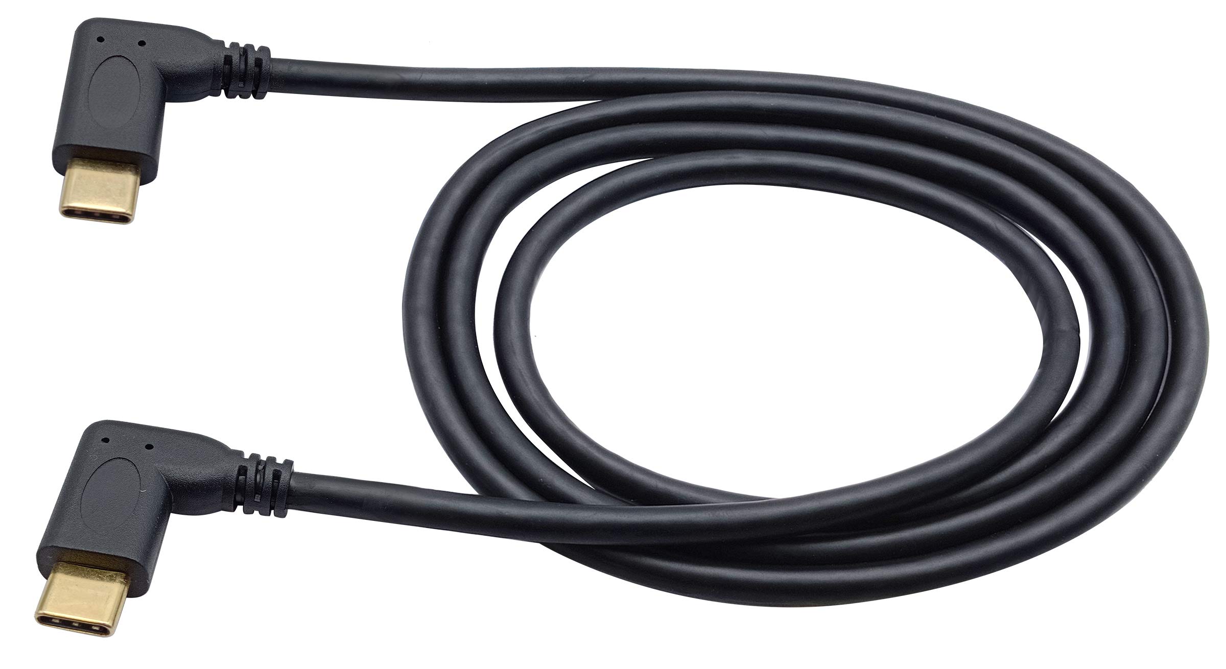 90 Degree USB 3.1 Type C Male to Male Extension Cable (10Gbps) - Fast Charging & Data Transfer for MacBook Pro 2017 - Supports Audio/Video - Ideal for Office, Home & Travel (1m M/M)