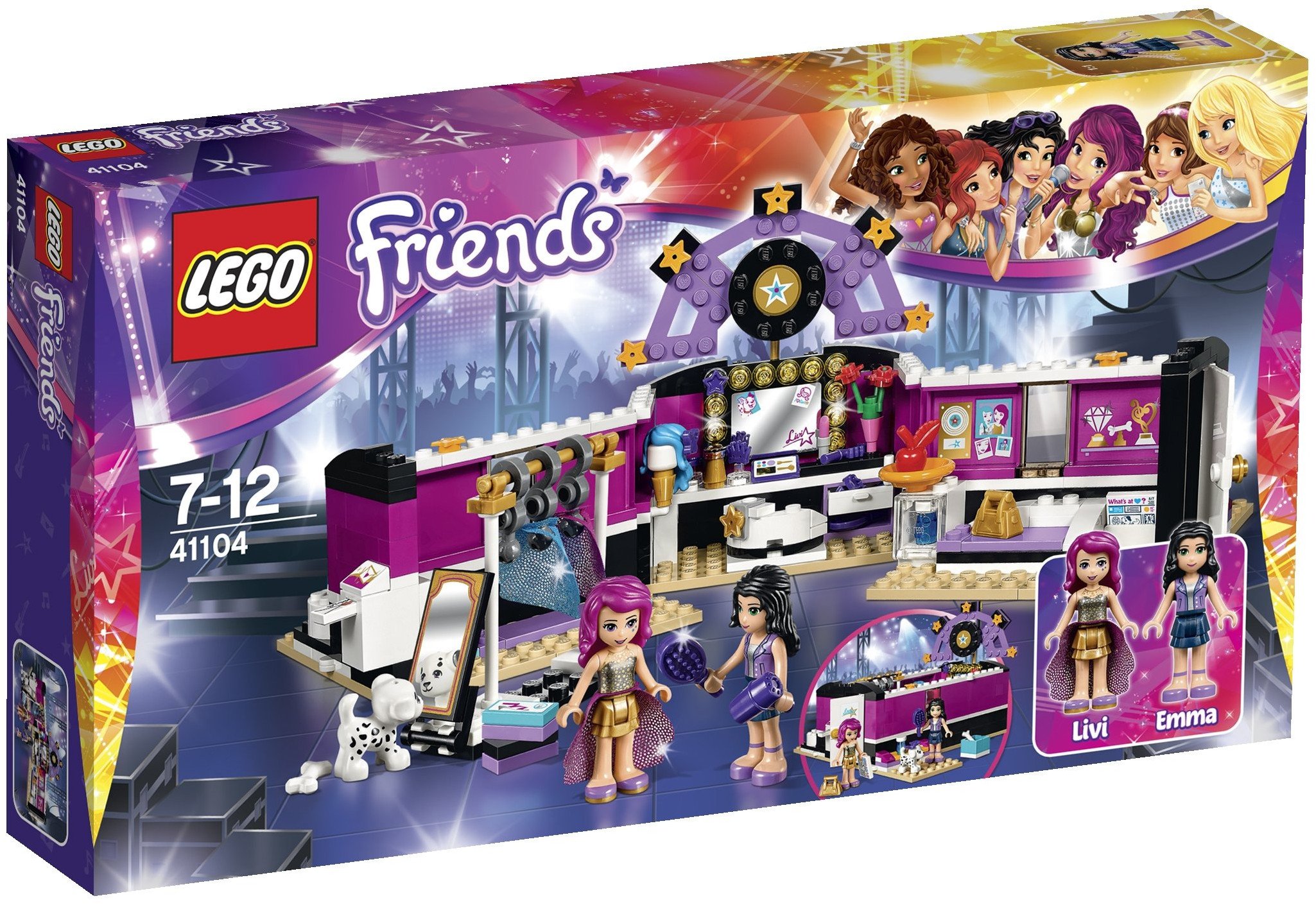 LEGO Friends 41104 Pop Star Dressing Room Building Toy Set - Creative Play for Kids, Perfect Birthday Gift for Girls Ages 6-12 | Music Stage, Fashion Show & Role Play Scenes