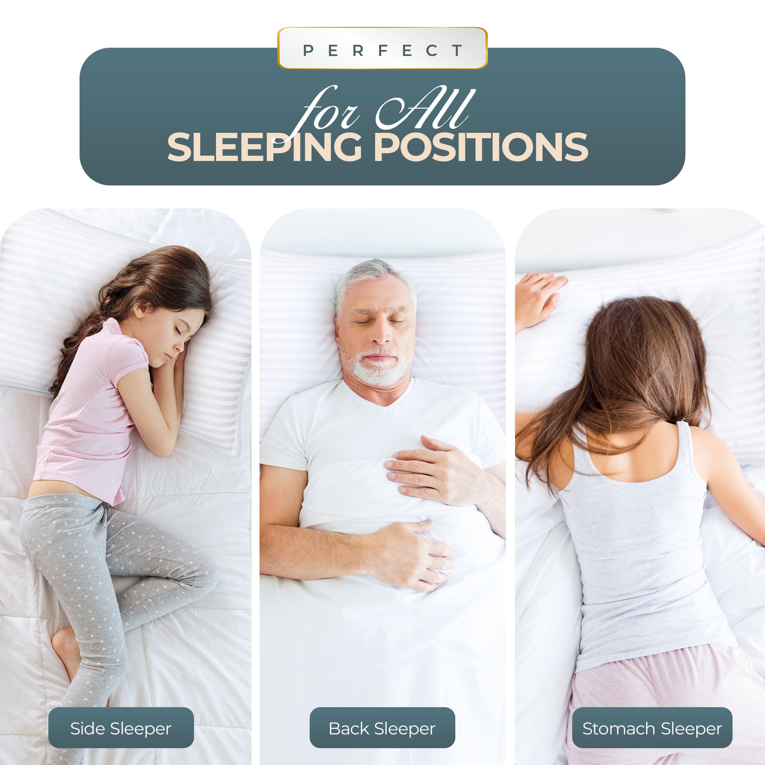 Utopia Bedding Queen Size Cooling Pillows for Sleeping - Set of 6, Hotel Quality, Support for Back, Stomach & Side Sleepers - Perfect for Bedroom, Guest Room & Travel