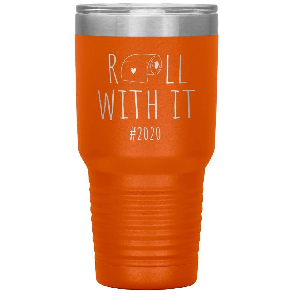2020 Laser Etched 30oz Stainless Steel Tumbler with Funny Toilet Paper Design - Pewter Color | Great for Office Pranks, Gag Gifts & Coffee Lovers