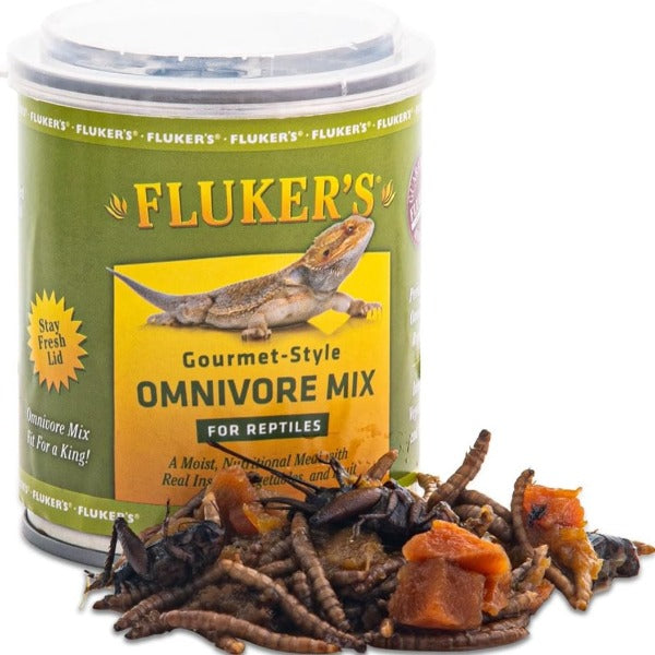 Fluker's Gourmet Canned Omnivore Mix - Premium Reptile Food for Bearded Dragons, Geckos & Omnivorous Pets - Perfect for Daily Feeding & Nutritional Supplement