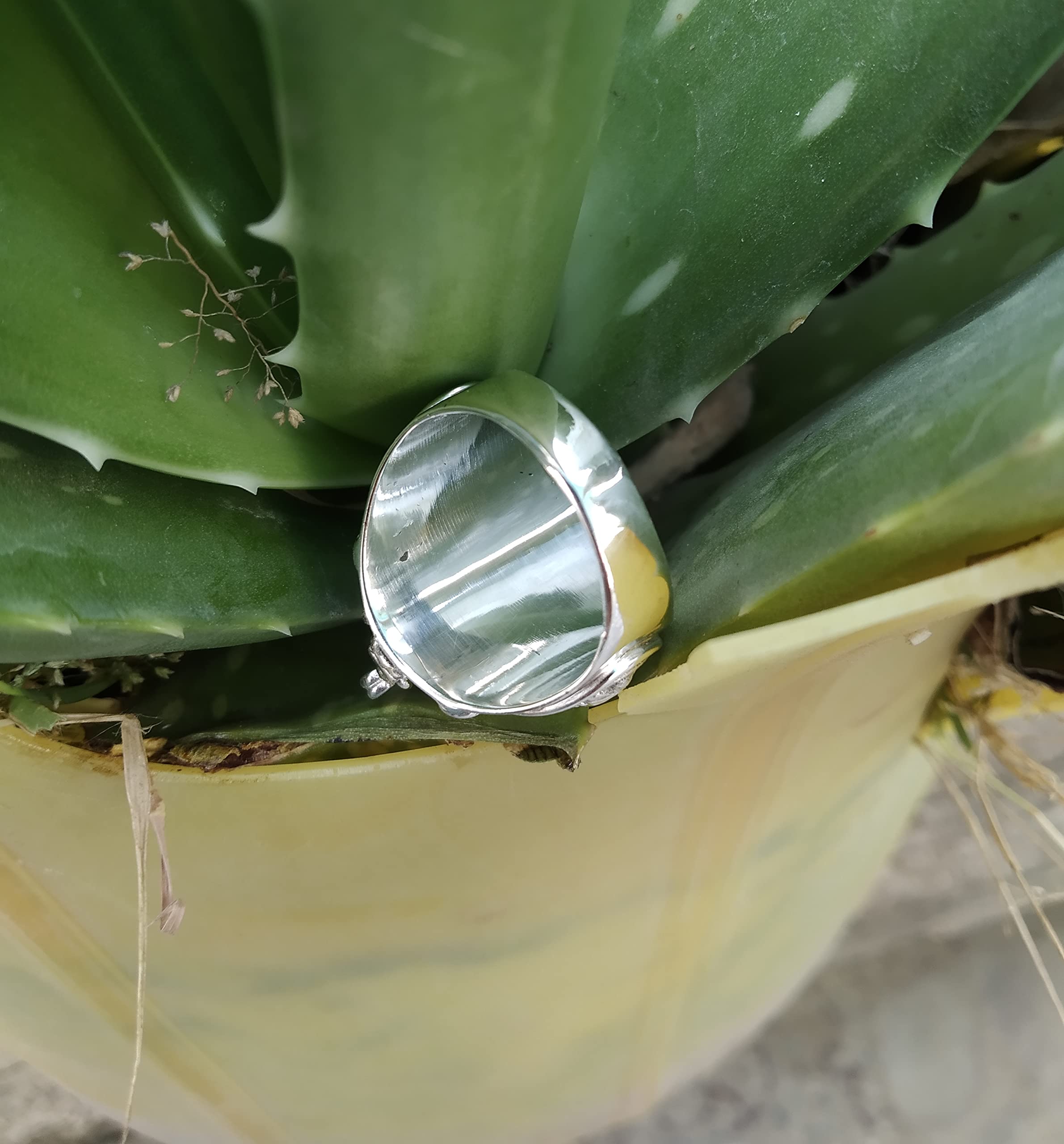 Boho Poison Ring - 925 Sterling Silver Handmade Vintage Style Statement Ring with Dominican Republic Larimar | Poison Locket & Pillbox Ring for Women | Perfect for Gothic Fashion, Witchy Aesthetic & Boho Jewelry Collection