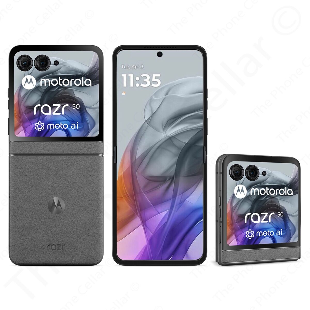Motorola razr 2024 Unlocked Smartphone 256GB Storage - Koala Gray Color | Perfect for Business Professionals & Travelers
