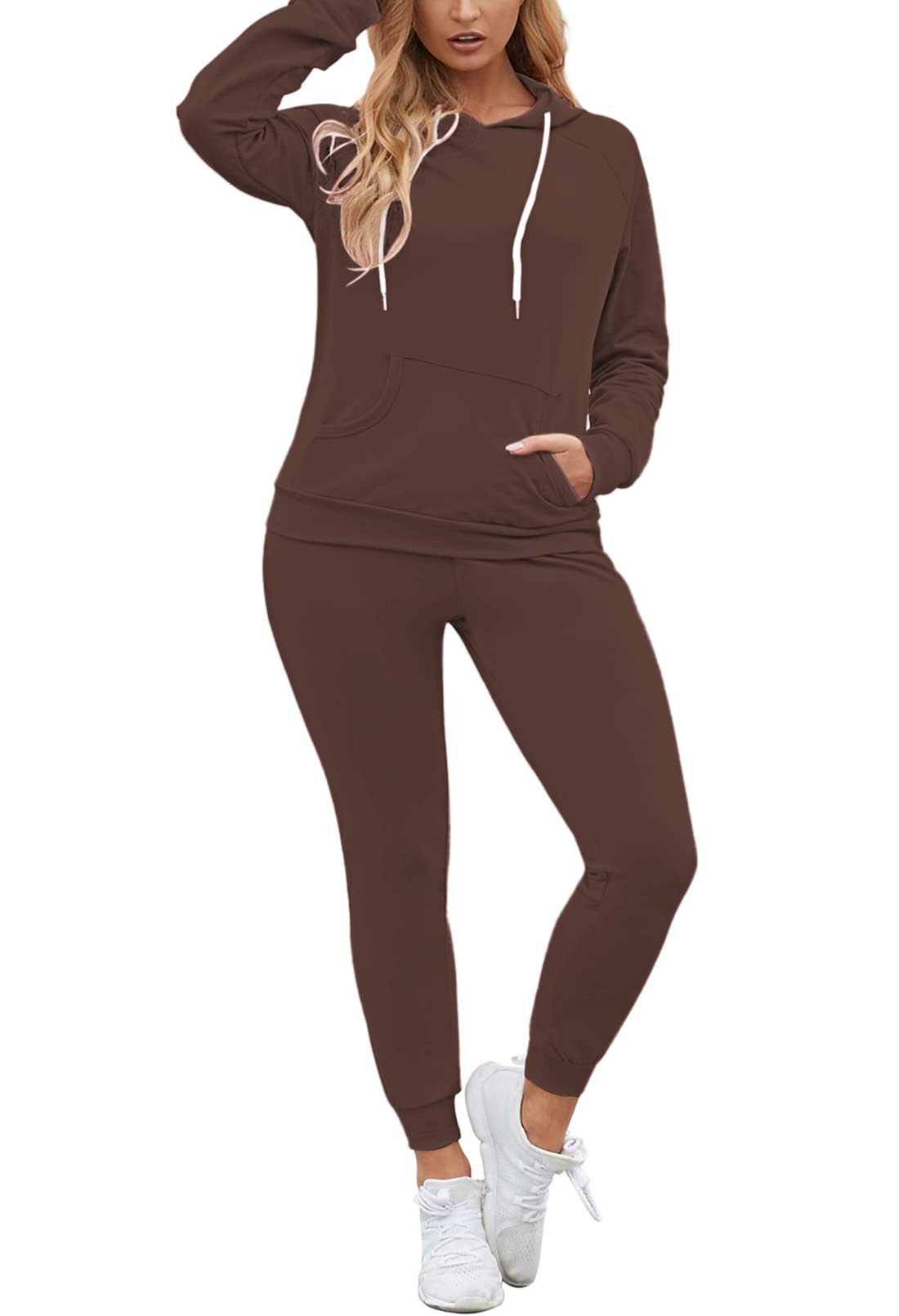 Fixmatti Women's Pullover Hoodie with Pockets & Jogger Sweatsuit Set - Soft Fleece Lounge Wear for Gym, Running, Yoga & Casual Outfits