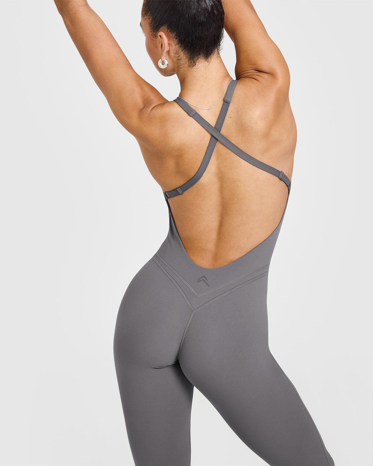 Unified Scoop Back All-in-One Long Sleeve Bodysuit - Ash Grey | Women's Seamless Layering Top for Workout, Yoga & Casual Wear