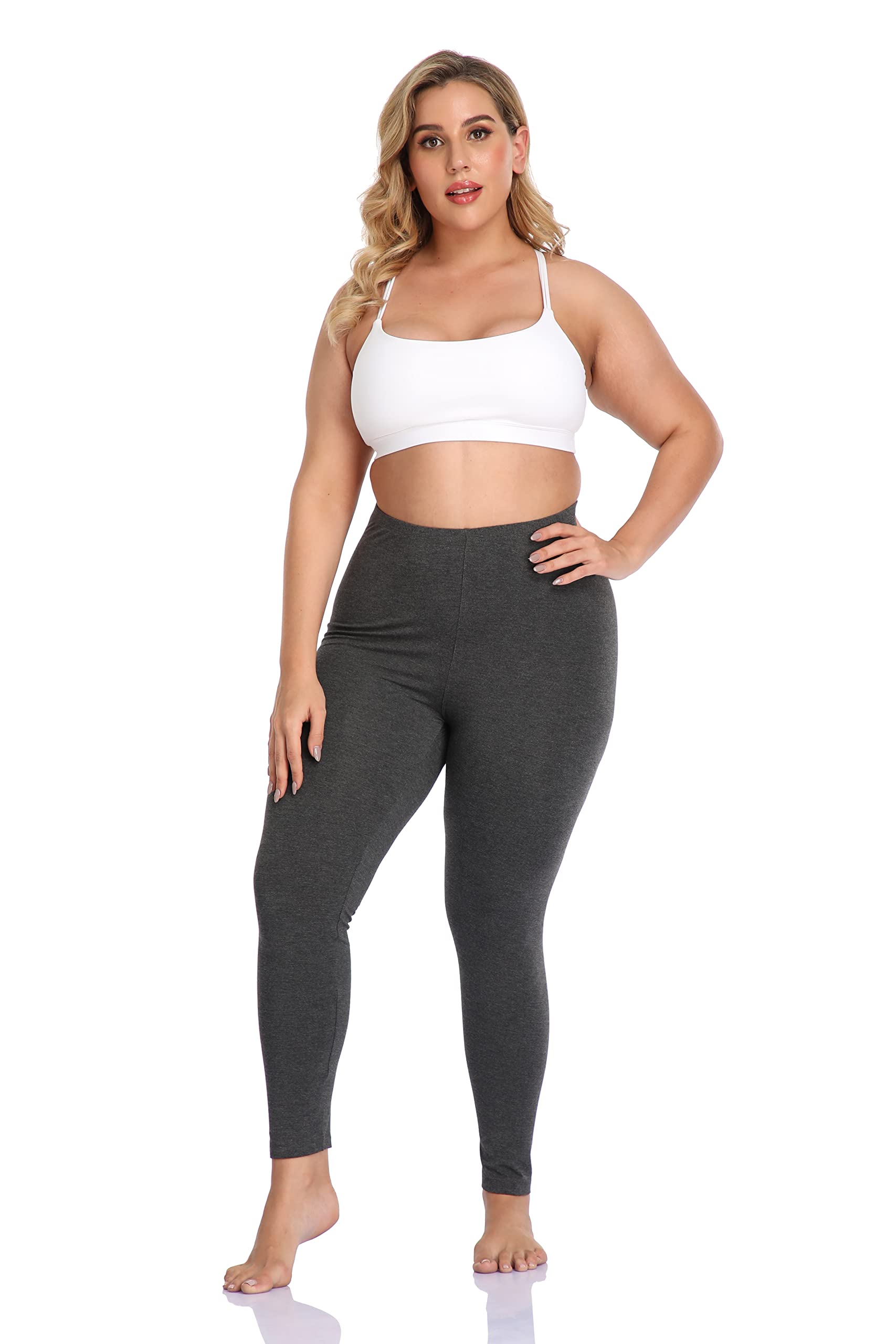 DESTTY Women's Plus Size High Waisted Yoga Pants - Lightweight Stretchy Workout Leggings for Running, Gym & Lounge - Cropped Athletic Pants for Women