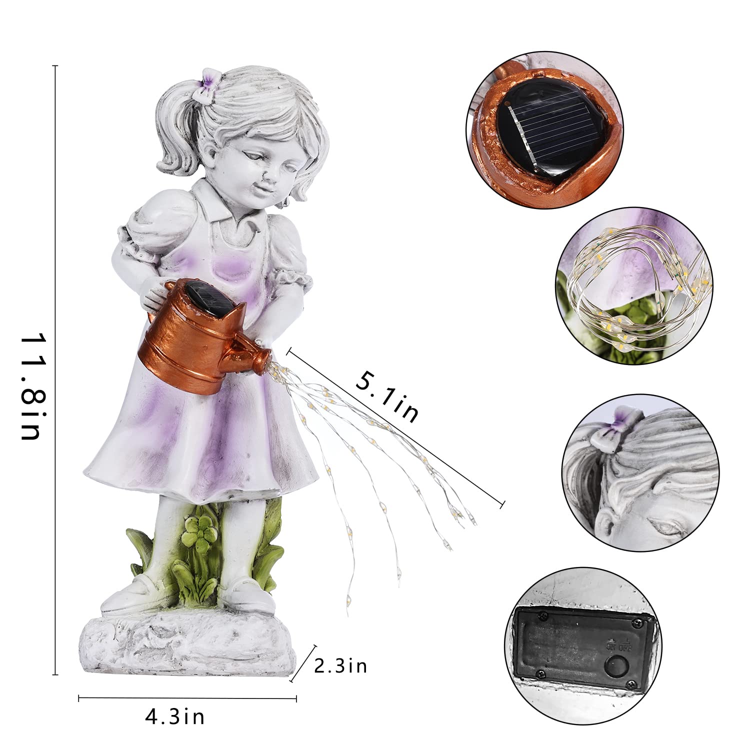Solar Powered Fairy Garden Statues - Waterproof Resin Angel Figurines with LED Lights for Outdoor Decor, Yard Art, Patio, Lawn & Balcony | Perfect Mother's Day Gift & Housewarming Present | Ideal for Garden Parties, Wedding Decor & Backyard Landscaping