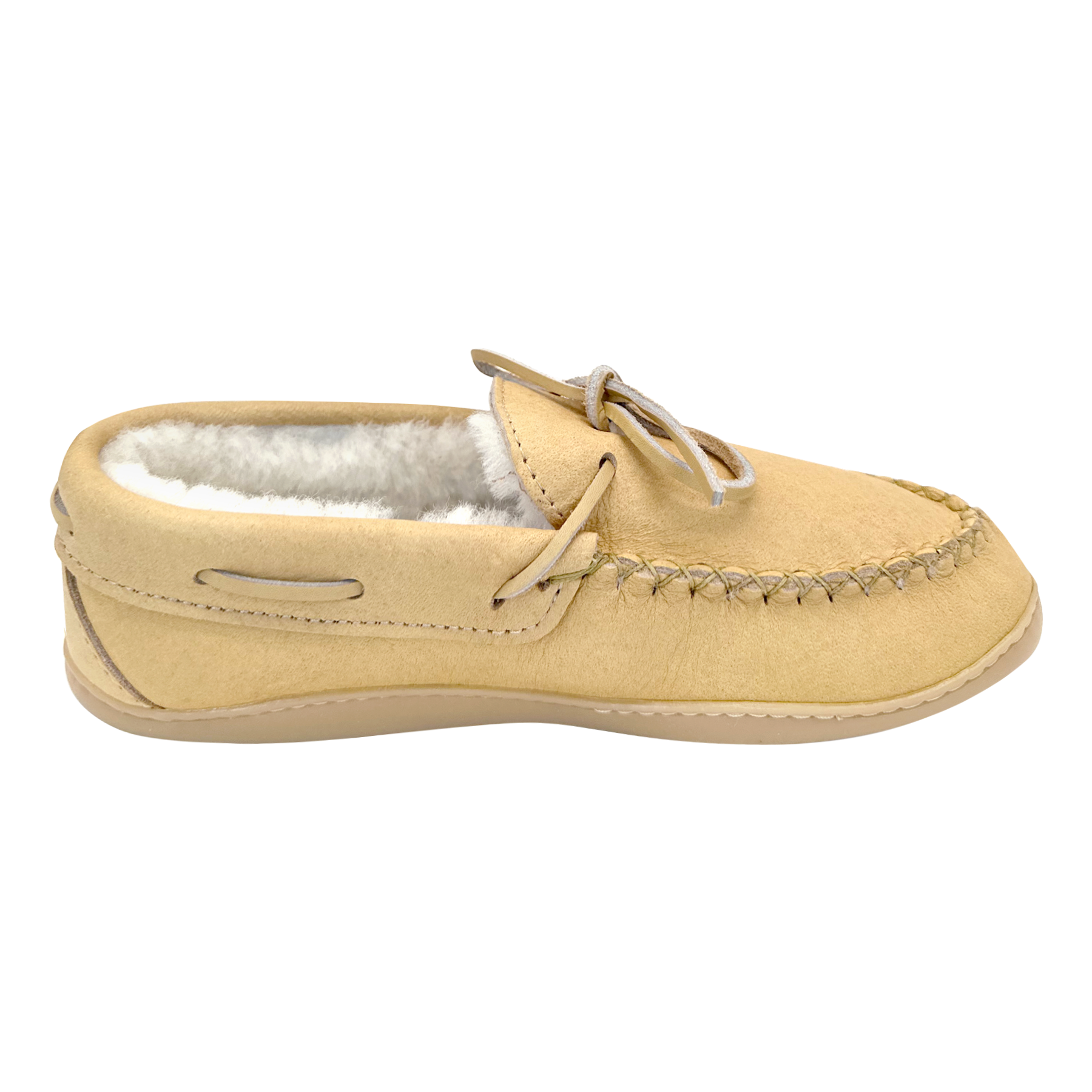 Women's Sheepskin Lined Leather Moccasins with Rubber Sole - Cozy Winter House Slippers for Indoor Comfort & Warmth