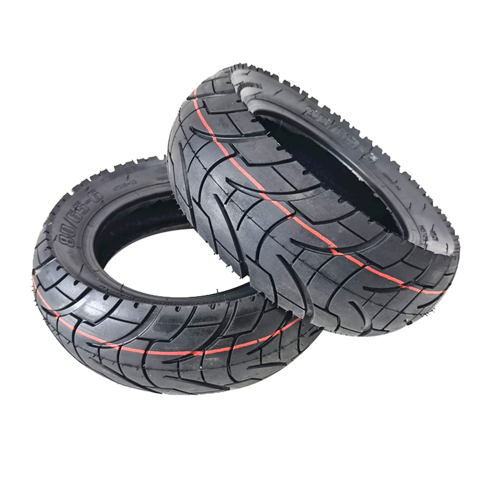 10 Inch Electric Scooter Tire - 10x3.0 Rubber Replacement Vacuum Tires (2 Pack) - Durable Tubeless 80/65-6.5 for Commuting & Urban Riding