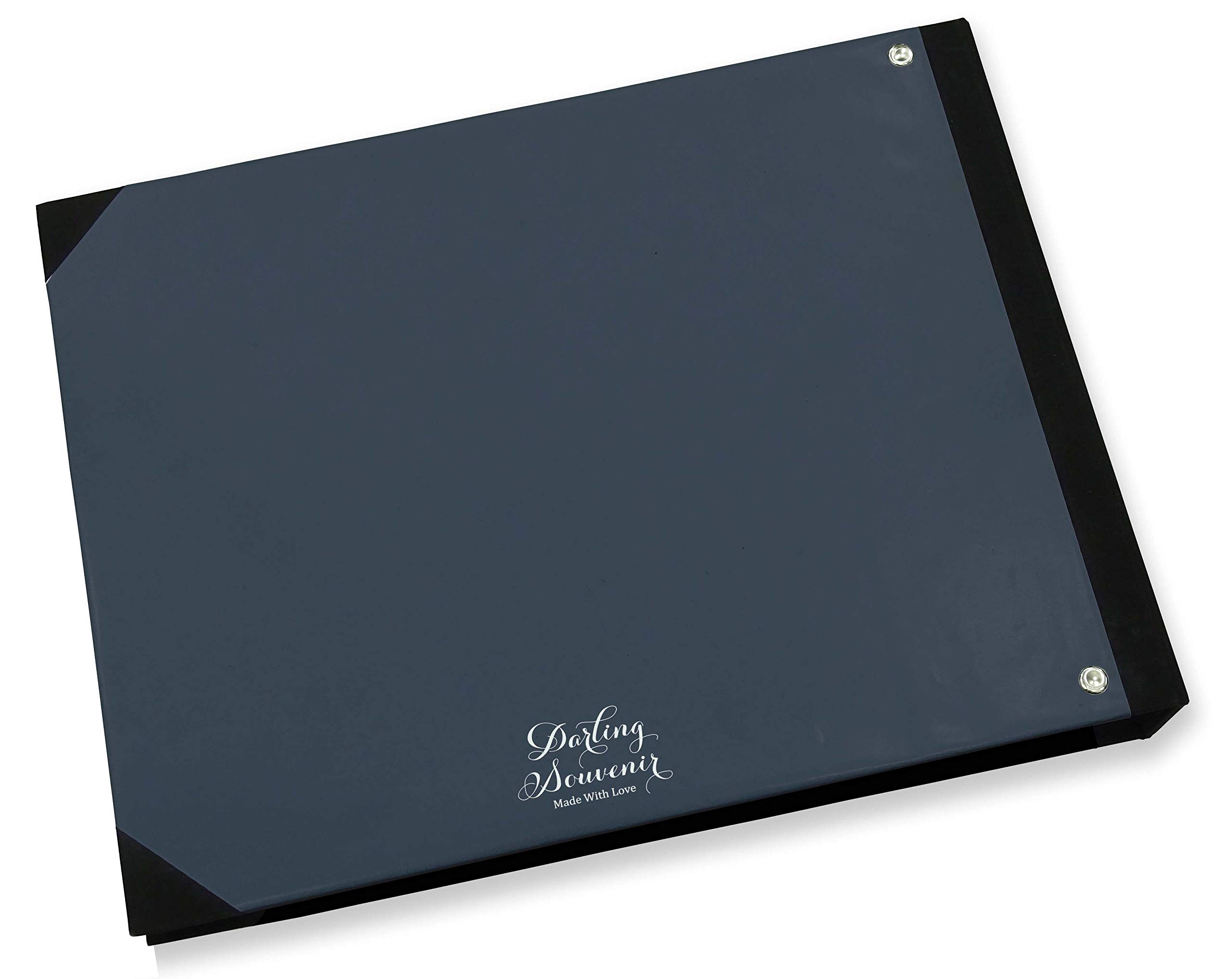 Elegant Blue Victorian Wedding Guest Book - Hardbound Guest Sign-in Registry, 9 x 12 Inches - Perfect for Bridal Showers, Anniversary Parties & Special Events