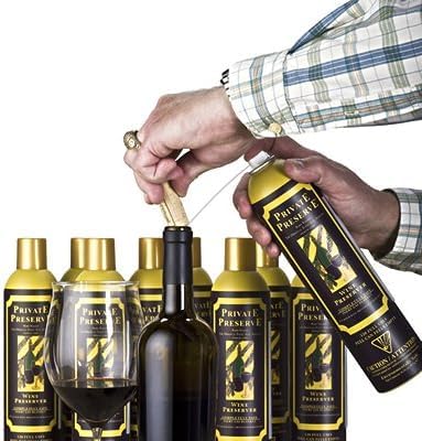 Premium Wine Preservation System with 100% Green Gas - Extends Freshness for Wine, Port, Sake, Cognac, Whiskey & Fine Oils (12-Pack Case) | Ideal for Home Bars, Restaurants & Wine Collectors