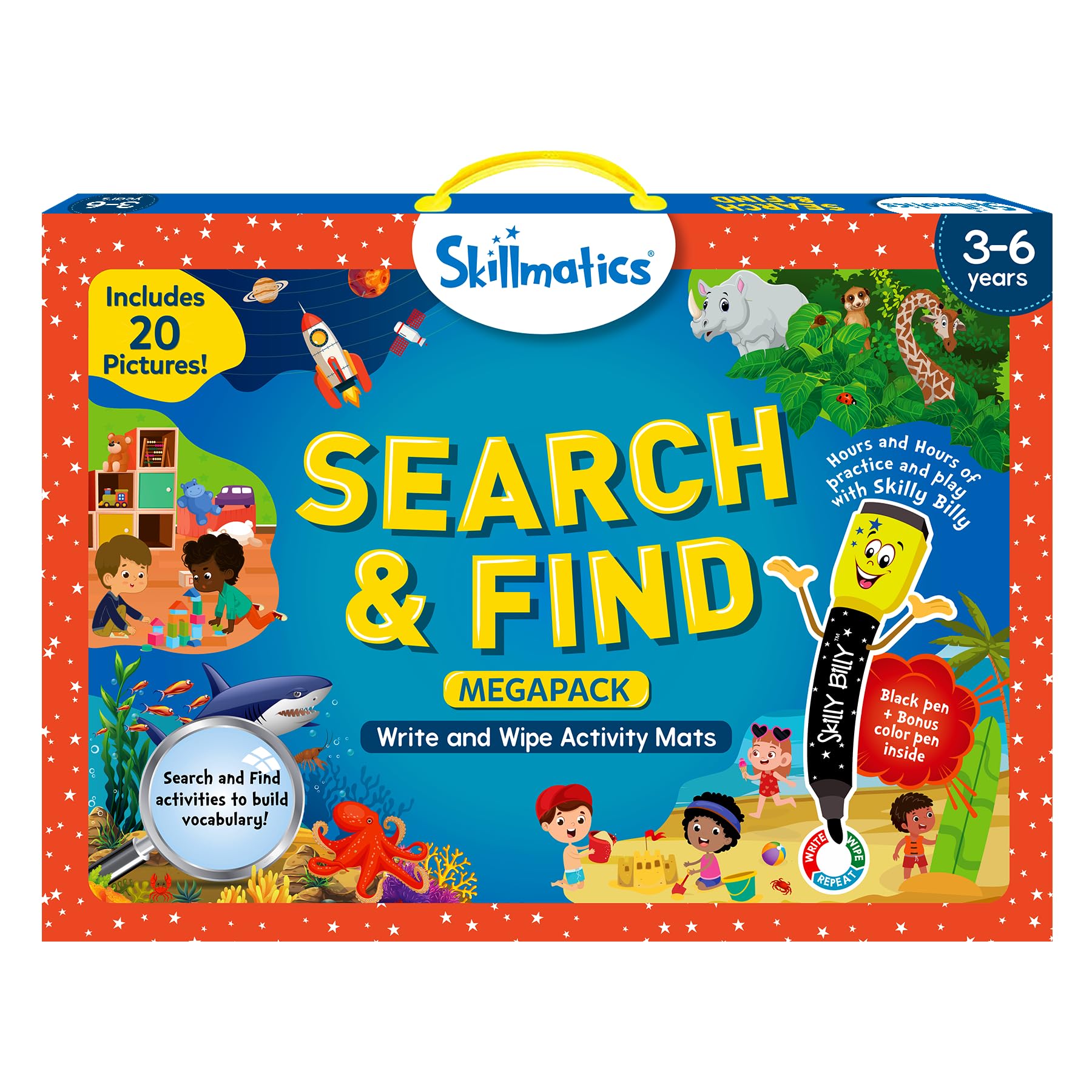 Skillmatics Search & Find Educational Game for Kids Ages 3-6 | Reusable Preschool Learning Activities | Builds Vocabulary & Observation Skills | Perfect for Toddlers, Classroom & Homeschool Use | Great Gift for Boys & Girls Who Love Art & Crafts