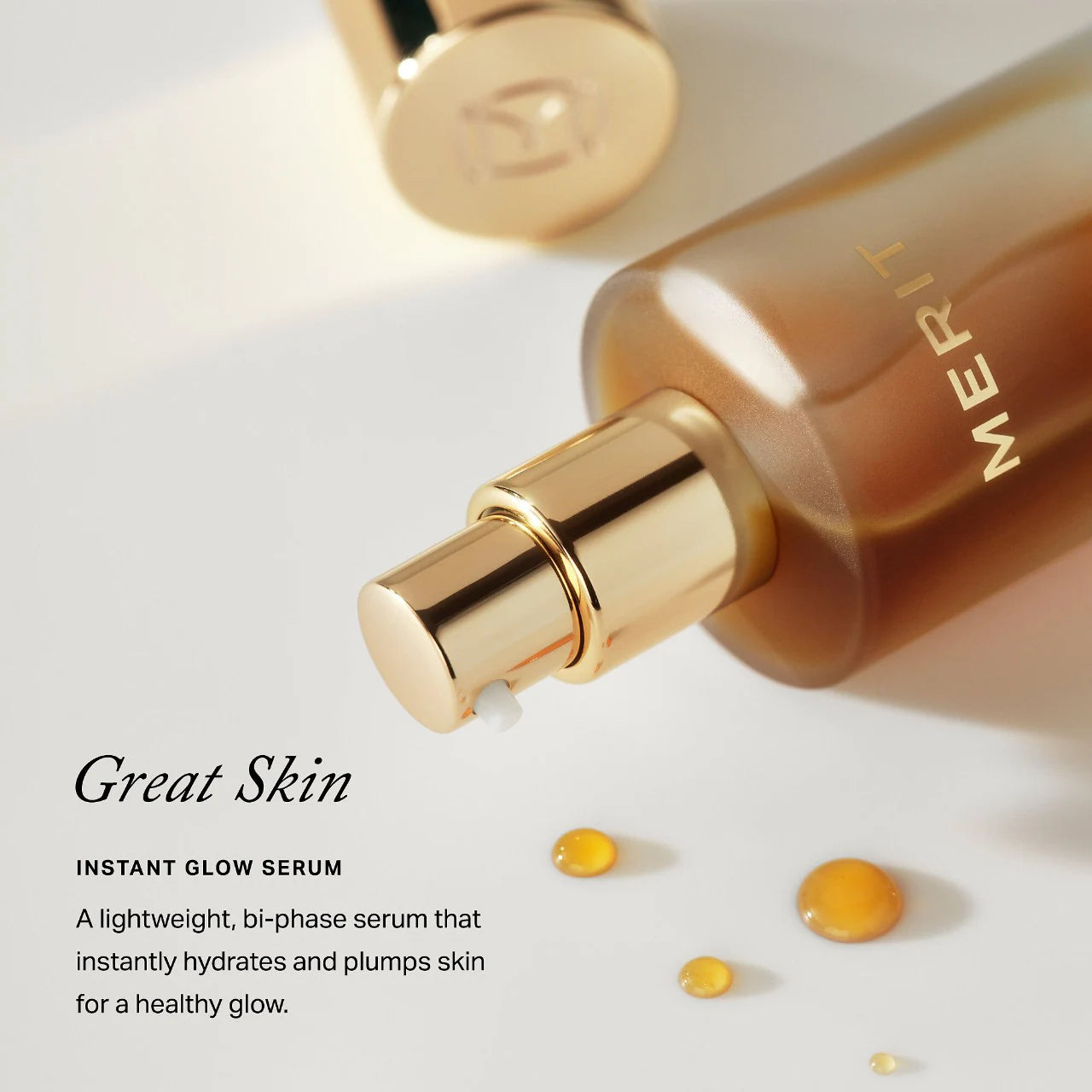 MERIT Great Skin Instant Glow Serum with Niacinamide & Hyaluronic Acid 50ml - Brightening Face Serum for Dull Skin, Hydrating & Smoothing - Perfect for Daily Skincare Routine & Nighttime Treatment