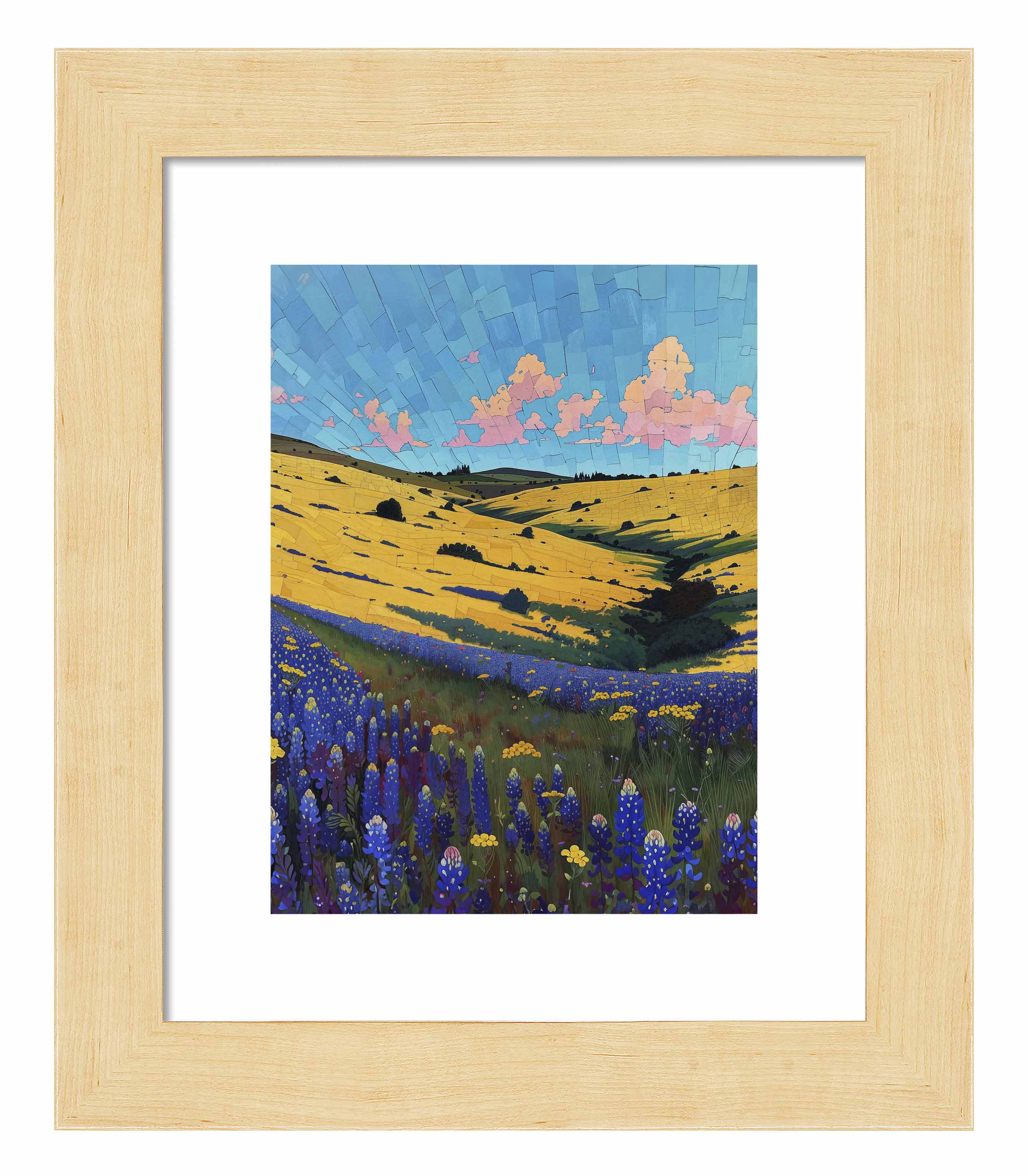 Bluebonnet Breeze I - Premium Texas Wildflower Art Print for Home & Office Decor | Wall Art for Living Room, Bedroom & Office Spaces