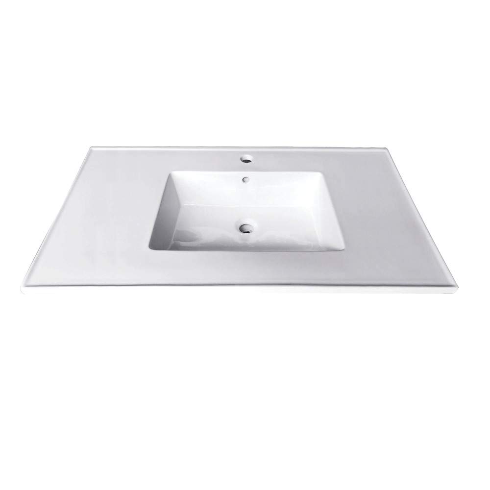 Kingston Brass LBT312271 Continental White Vanity Sink Top - Perfect for Bathroom Remodeling & Modern Home Decor