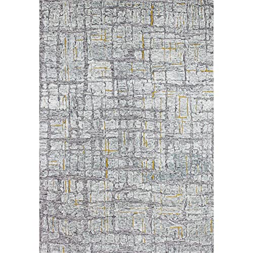 Bashian Verona Hand Tufted Grey Area Rug - Soft & Durable Living Room Carpet for Home Decor, Bedroom, Office