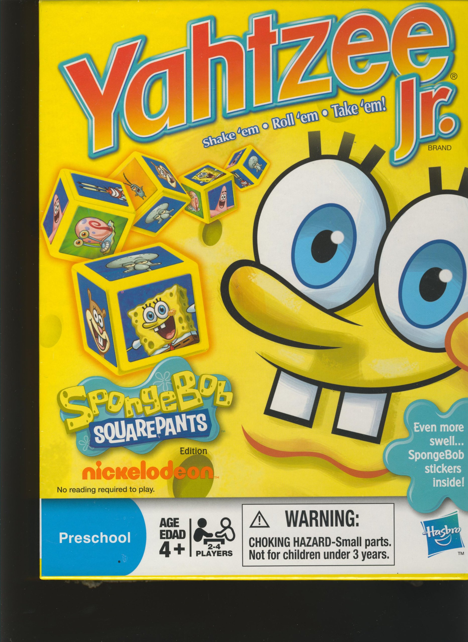 Hasbro Spongebob Squarepants Yahtzee Jr. Dice Game for Kids - Fun Family Board Game for Birthday Parties & Indoor Activities