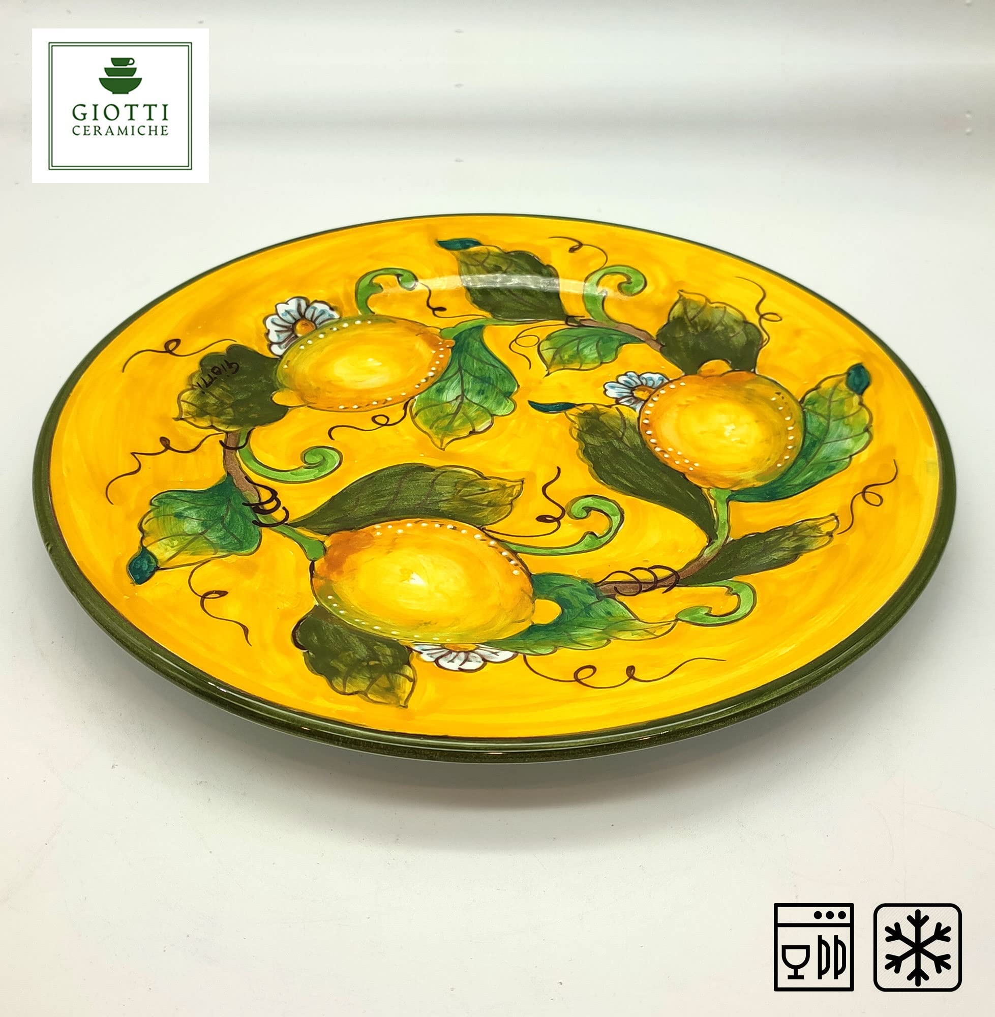 Italian Ceramic Dinnerware Set - Handmade Tuscan Pottery Made in Italy - Blue & Yellow Lemon Design - 16-Piece Countryside Dishes for Home Decor | Perfect for Rustic Kitchen, Farmhouse Dining & Mediterranean Style Entertaining