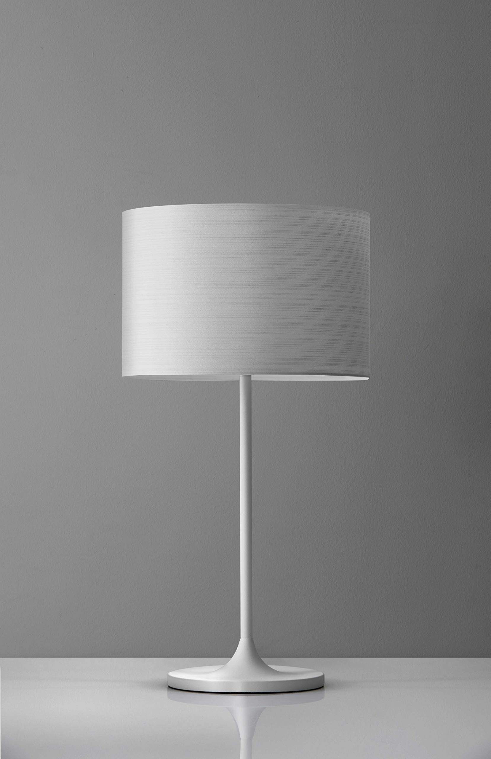 HomeRoots White Metal Table Lamp - Modern Minimalist Design for Living Room, Bedroom & Office Decor