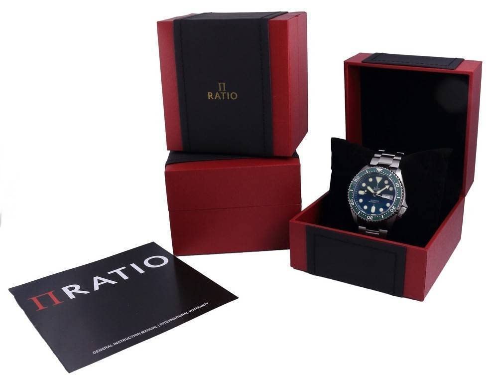 RATIO FreeDiver Automatic Diving Watch for Men - 200M Water Resistant, Sapphire Crystal, Professional Dive Watch - Perfect for Scuba Diving, Snorkeling & Water Sports