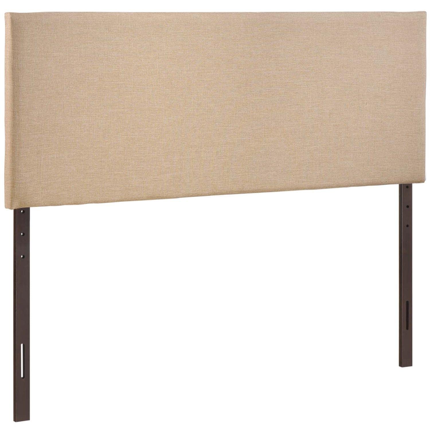 Modway Region Linen Fabric Upholstered Queen Size Headboard in Café Brown - Modern Bedroom Decor for Master & Guest Rooms
