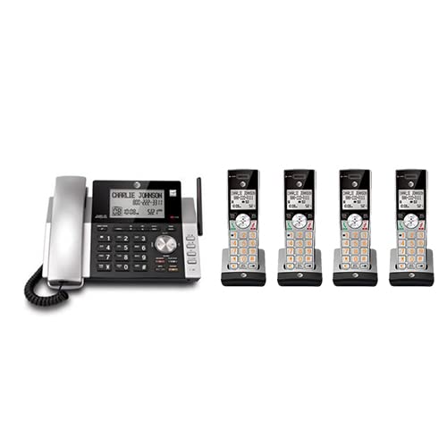 AT&T CL84215 Plus (2) CL80115 DECT 6.0 Corded/Cordless Phone with Caller ID, Full Duplex Handset & Base Speakerphone - Ideal for Home Office, Business & Elderly Use