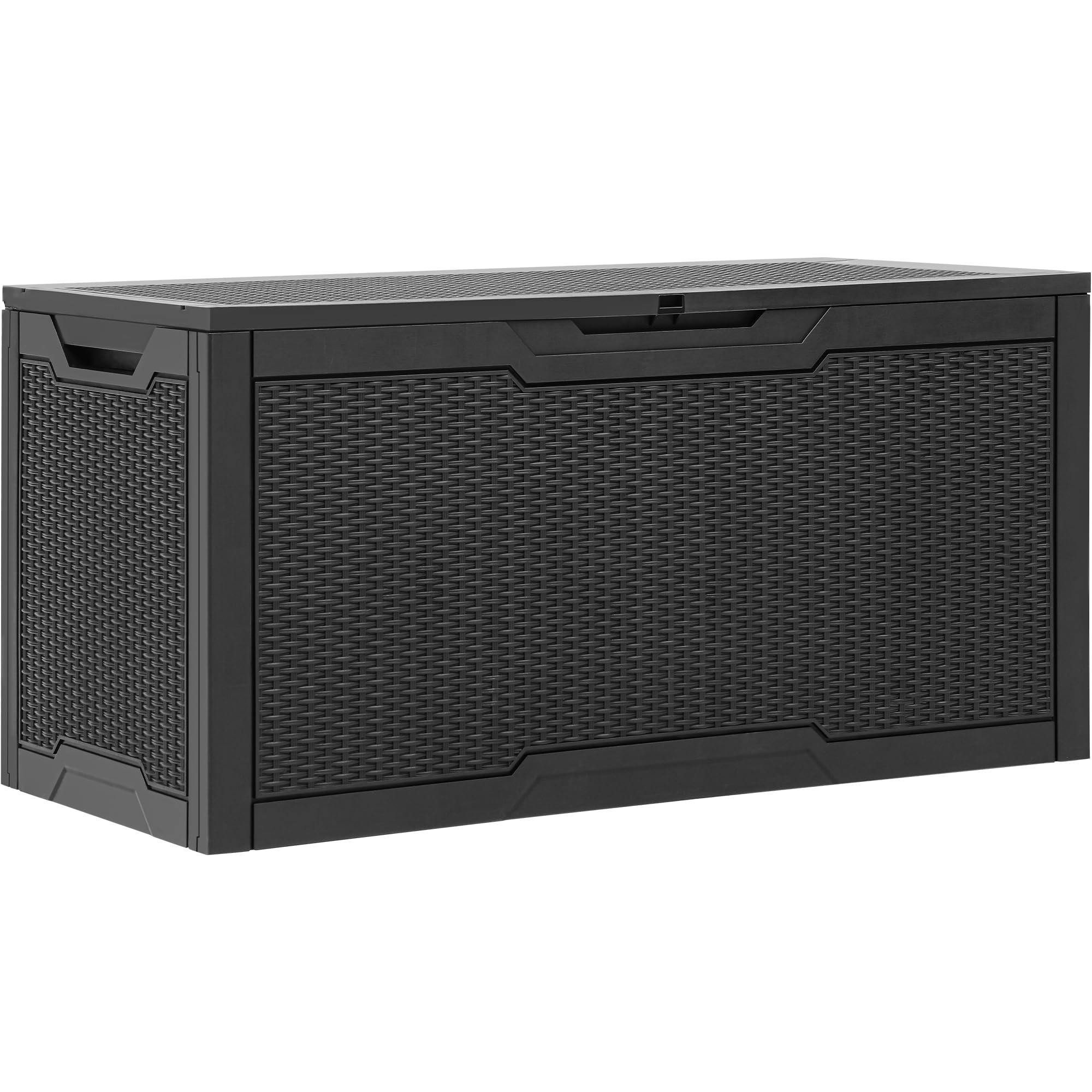 YITAHOME 100 Gallon Large Resin Deck Box - Outdoor Storage Box for Patio Furniture, Cushions, Garden Tools & Pool Supplies - Waterproof & Lockable (Black) - Perfect for Backyard, Deck, and Poolside Organization