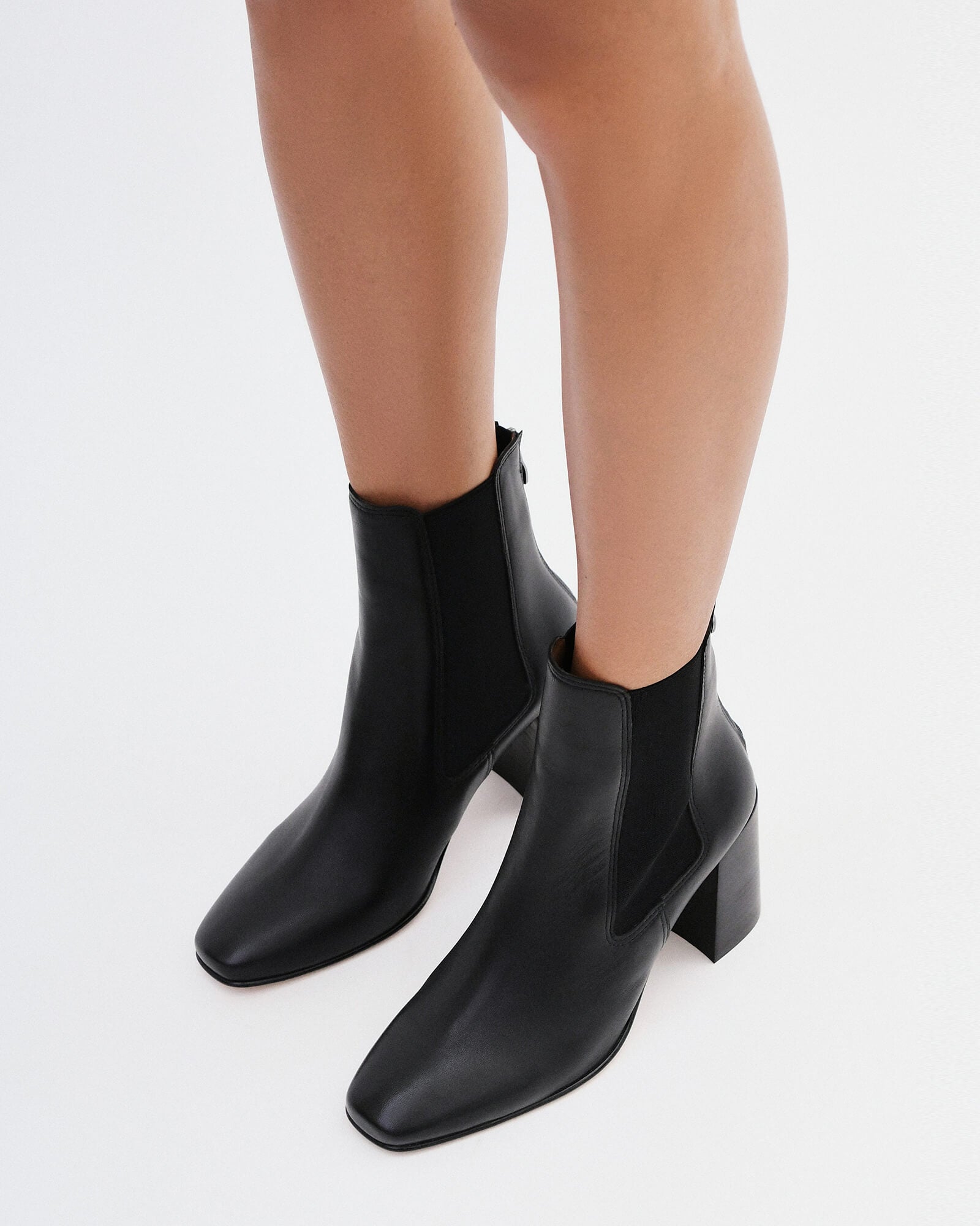 Black Leather Diamond Mid Ankle Boots for Women - Stylish & Comfortable Winter Boots for Casual Outfits, Office Wear & Night Out