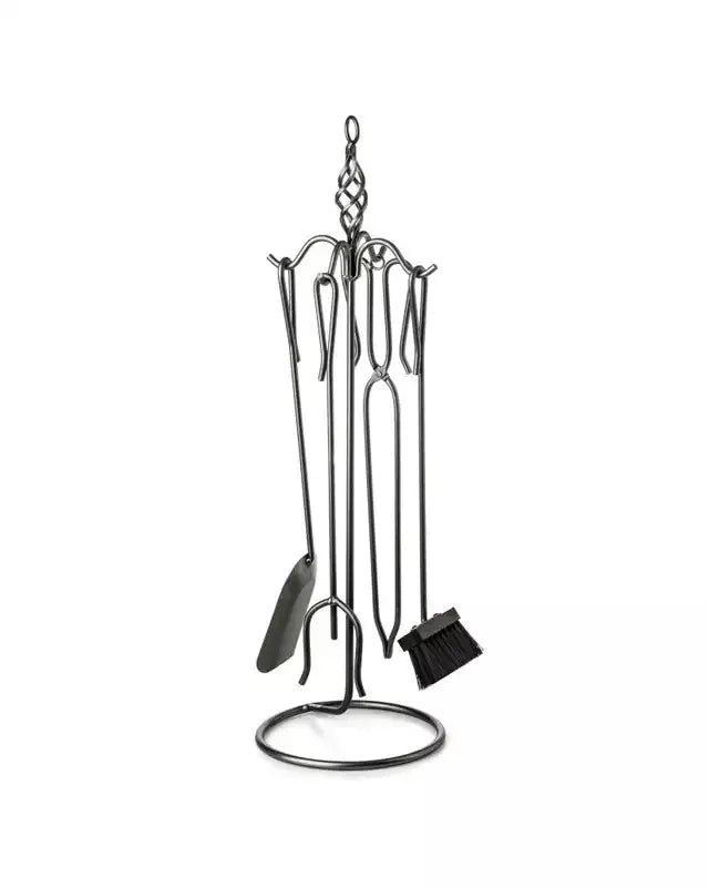 Eldgaffelset Smide Spiran - Premium Forged Fire Poker Set for Fireplace & Camping - Perfect for Outdoor Adventures & Home Fireplace Use