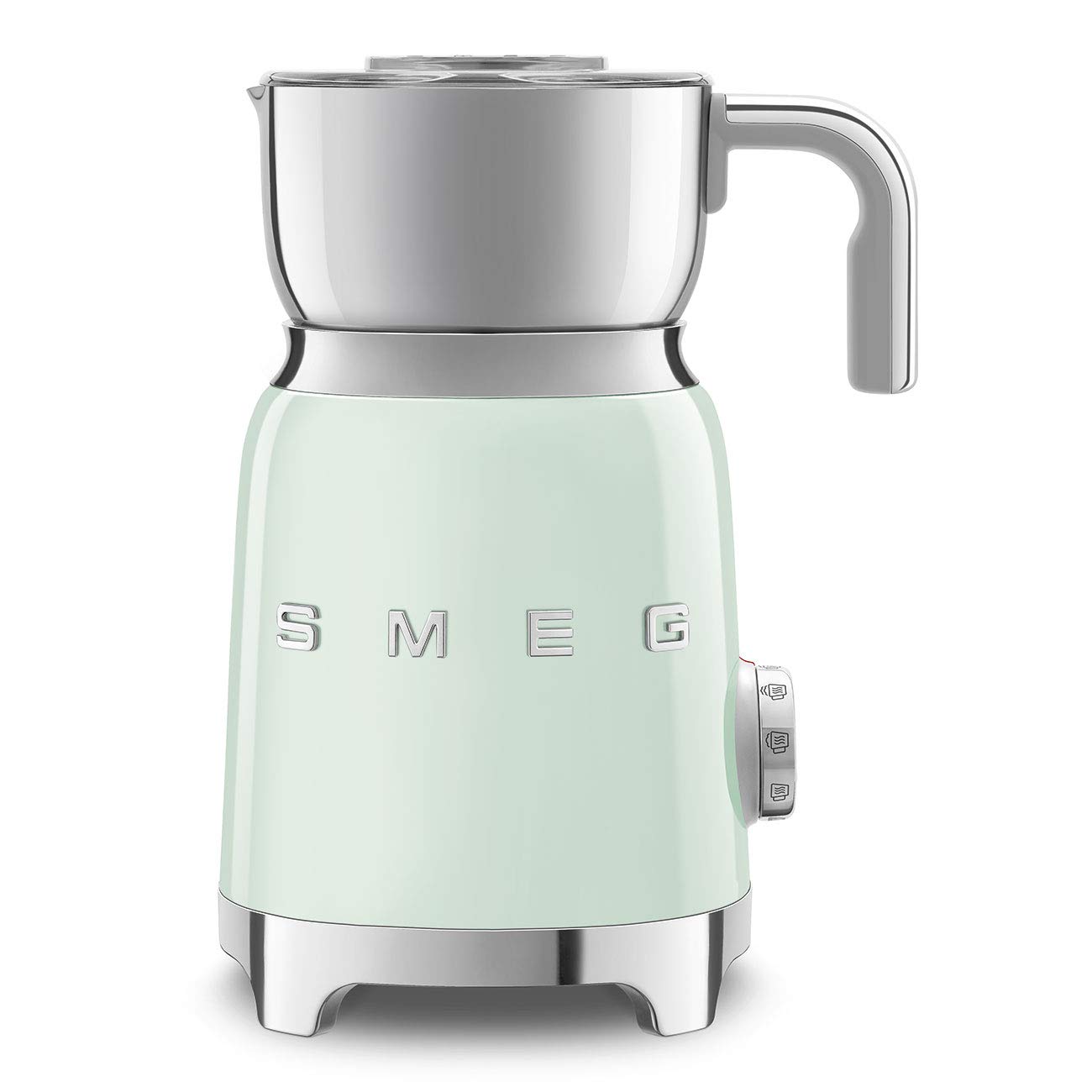 Smeg MFF11PGUS Pastel Green Electric Milk Frother for Lattes, Cappuccinos & Hot Chocolate - Perfect for Home & Coffee Shops