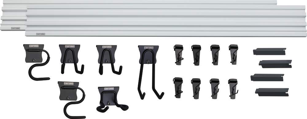 CRAFTSMAN Versatrack Garage Storage System - 20-Piece Set with Mounting Accessories (CMST22000) for Wall Organization & Tool Storage | Perfect for Garage, Workshop & Home Storage Solutions