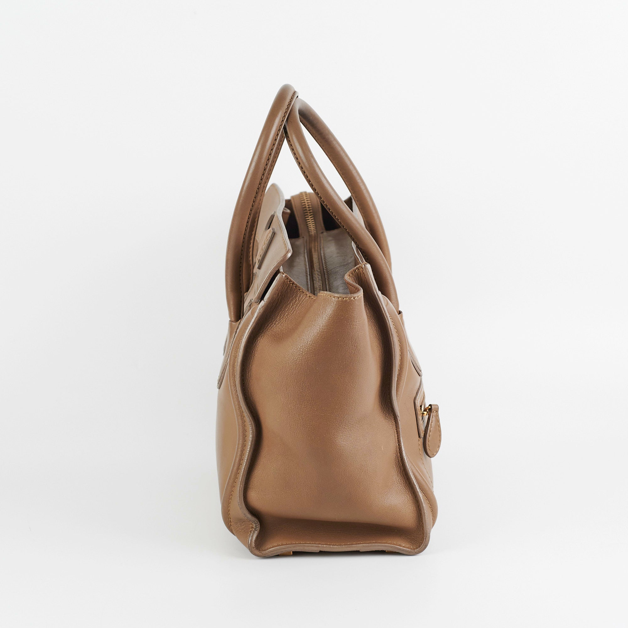 Celine Micro Luggage Taupe Tote Bag - Premium Leather Handbag for Women | Perfect for Work, Travel & Everyday Use