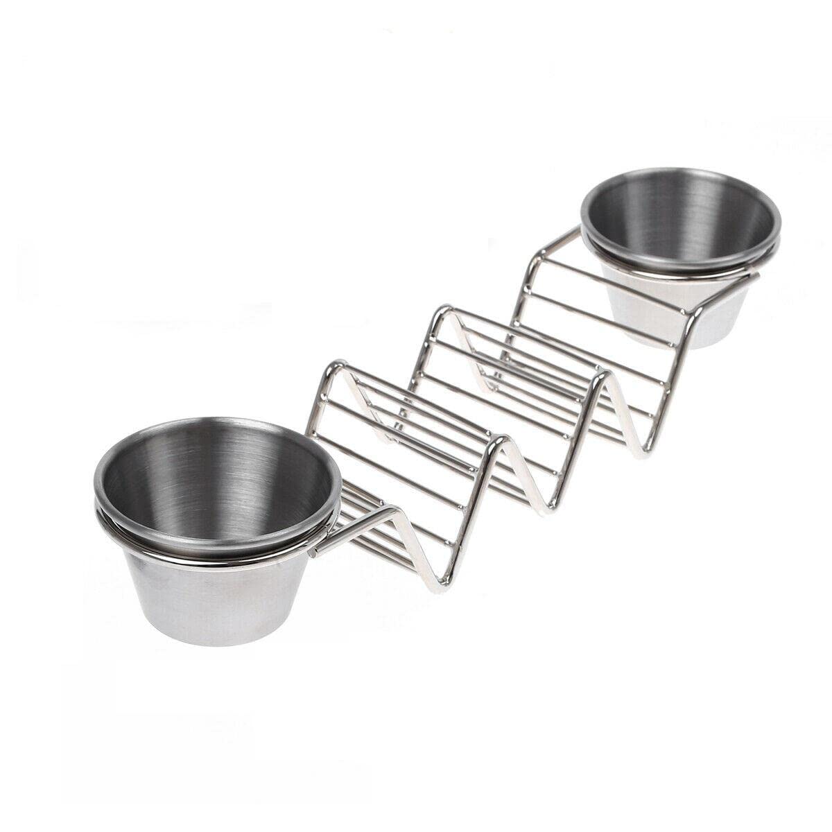 2-Pack Metal Taco Stand Holder Set - Durable Oven-Safe Taco Shell & Tortilla Rack for Serving - Perfect for Taco Night, Parties, BBQs & Mexican-Themed Dinners