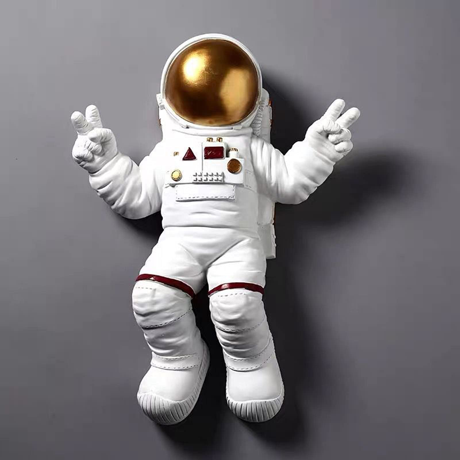 QLIGHA Resin Astronaut Wall Art - Spaceman Sculpture Decor for Kids Room, Bedroom & Nursery - Creative 3D Relief Hanging Ornament for Indoor Wall Decor - Perfect for Space Themed Decorations & Gifts