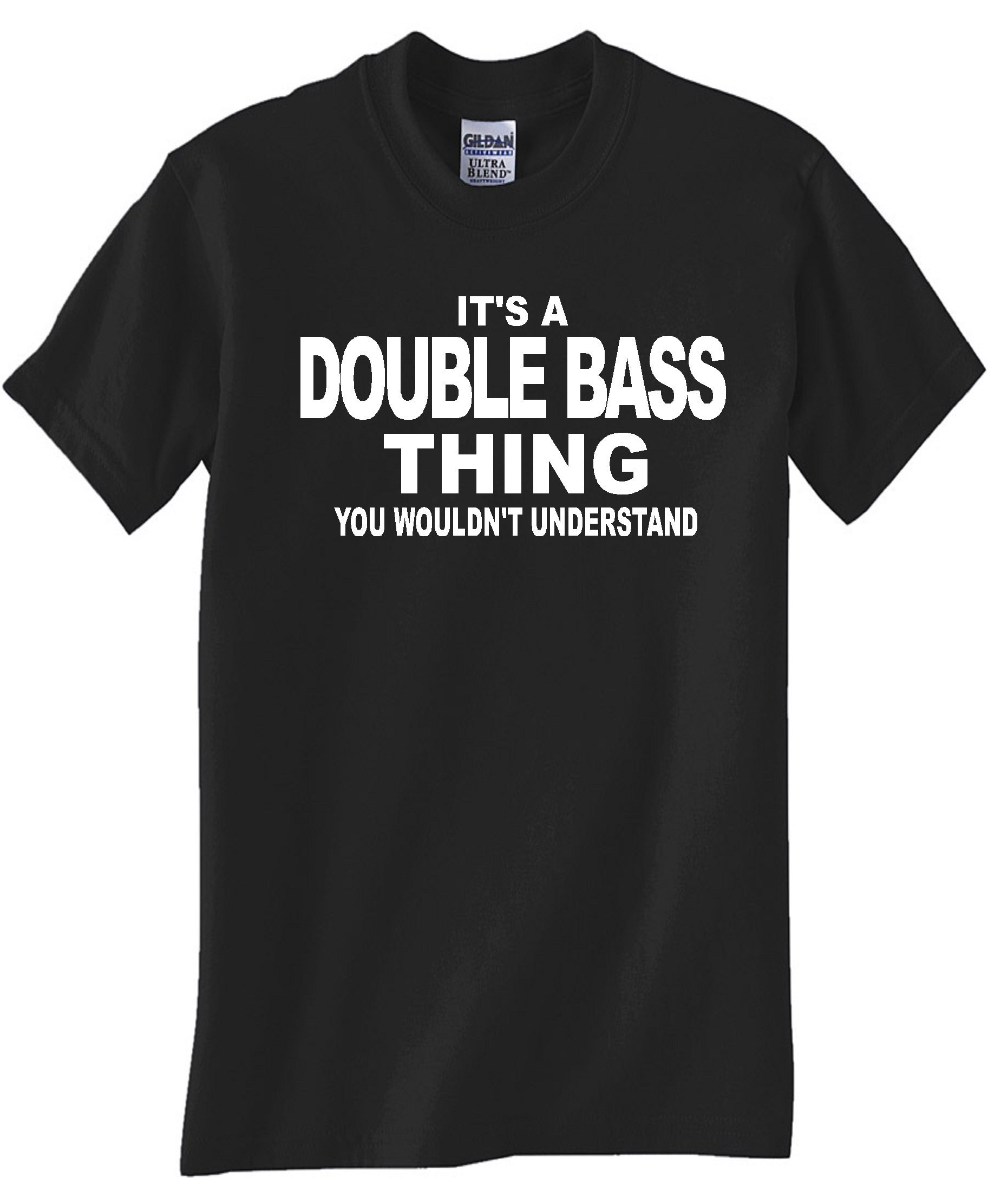 Double Bass Black T-Shirt for Musicians & Music Lovers - Comfortable Cotton Tee for Concerts, Band Practice & Casual Wear
