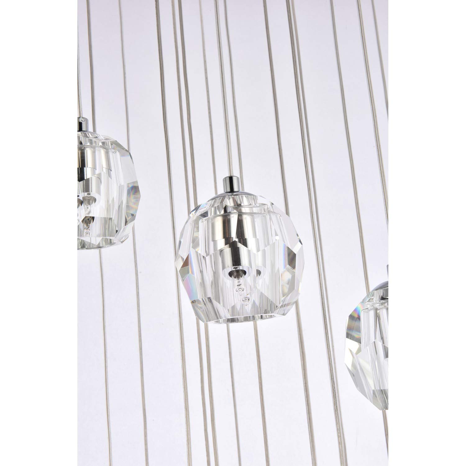 Eren 18-Light Chrome Pendant Lighting Fixture - Modern Ceiling Chandelier for Dining Room, Living Room & Bedroom Decor