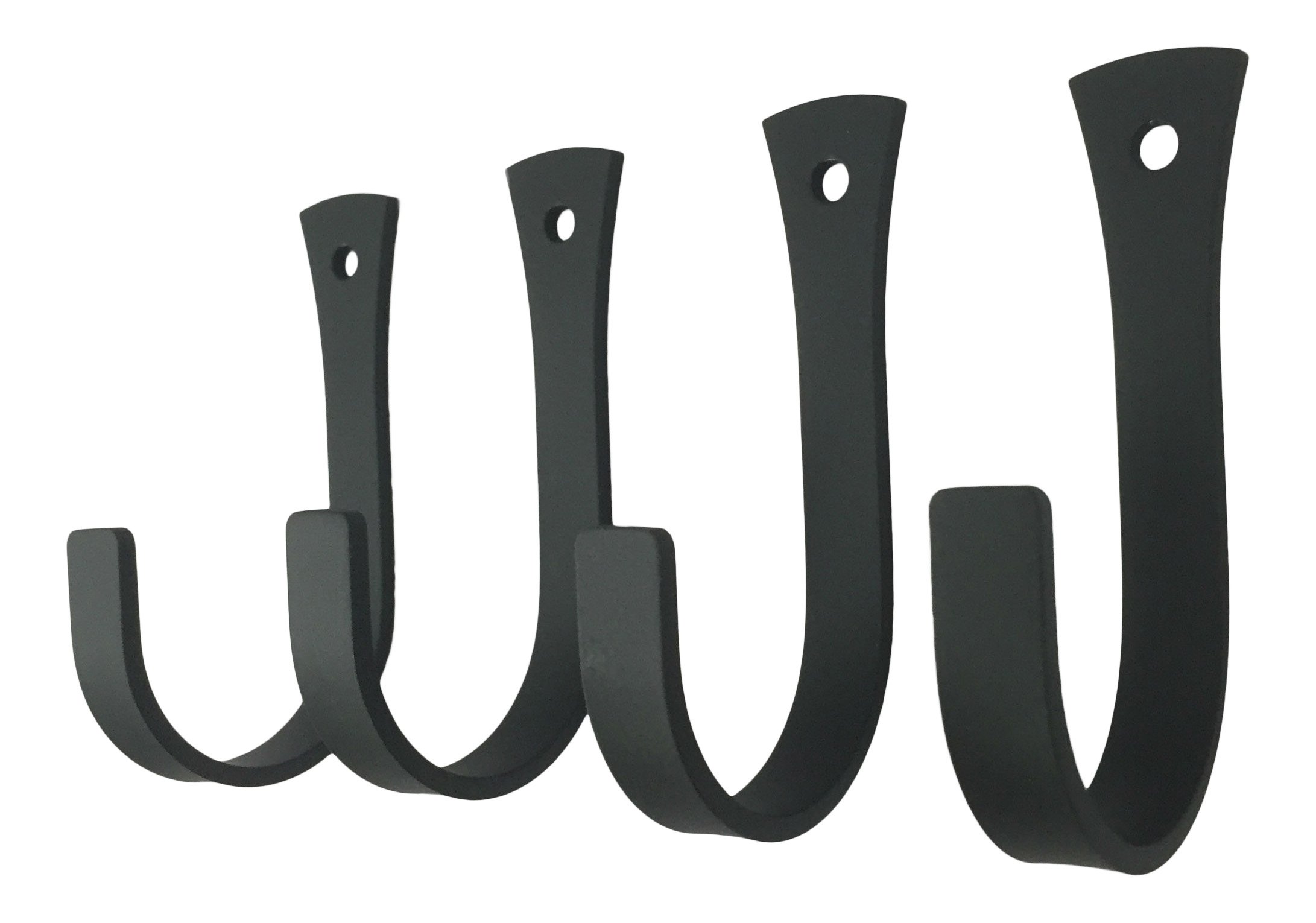 4-Pack Wrought Iron Wall Hooks for Coats, Towels & Hats - Rustic Home Decor for Entryway, Bathroom & Bedroom Organization