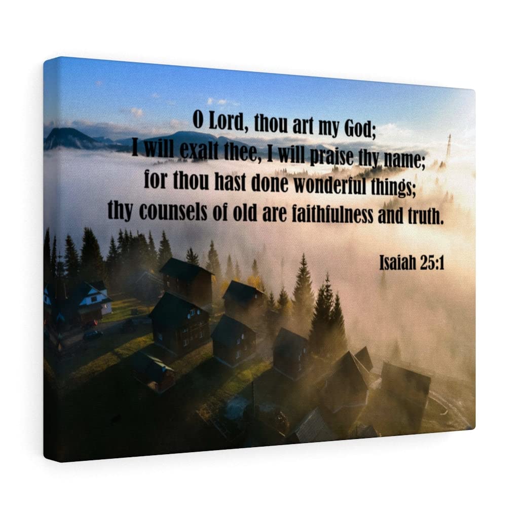 Faithful and True Isaiah 25:1 Christian Wall Art - Bible Verse Print for Home Decor - Ready to Hang Scripture Wall Art for Living Room, Bedroom & Office