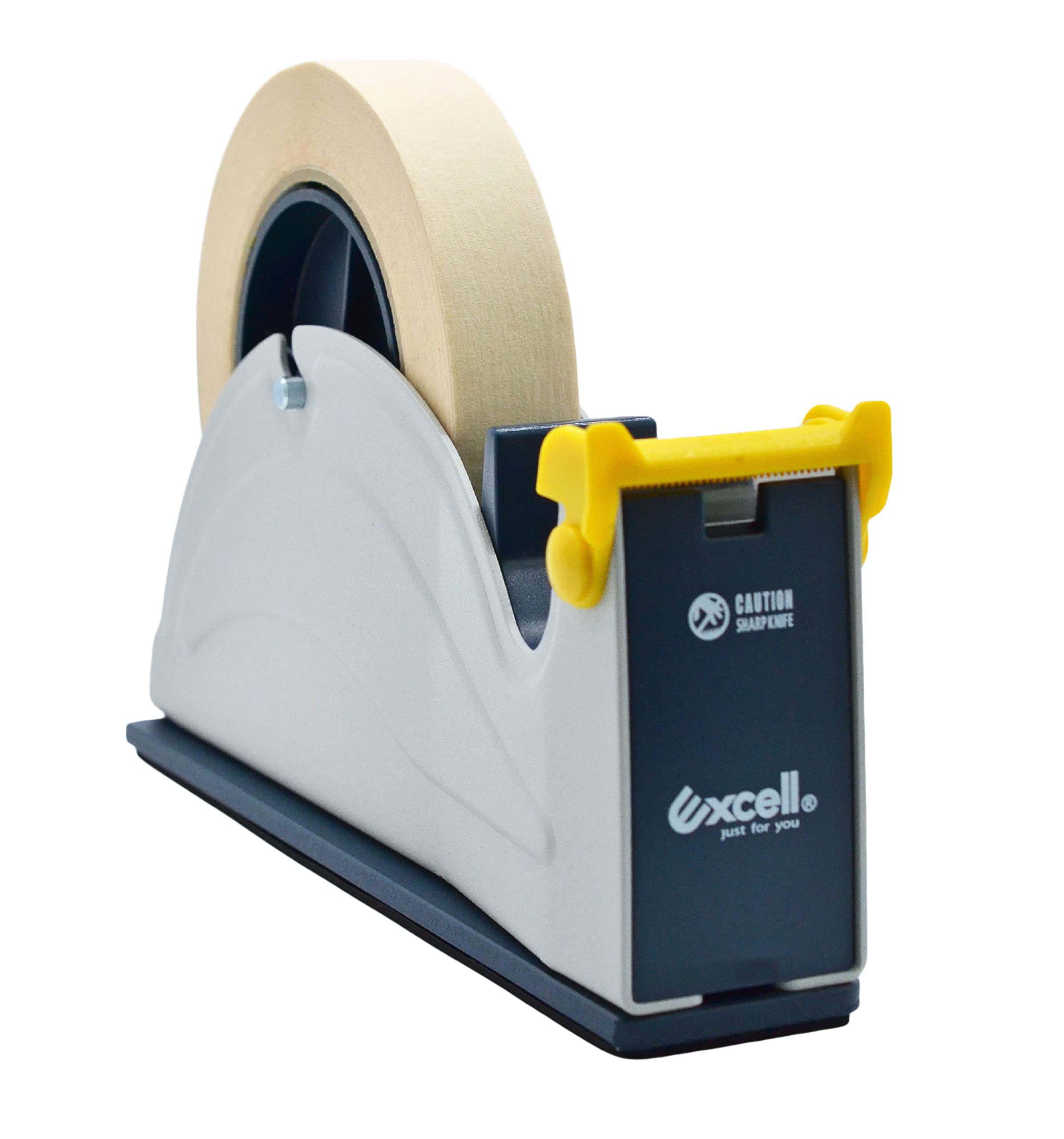 WOD TTD1SD Heavy Duty Steel Tape Dispenser for Office & Home - 1 Inch Wide Tape, 3 Inch Core, Weighted Rubber Base for Stability, Blue & Gray (Pack of 10) - Perfect for Mailing, Packaging & Crafting