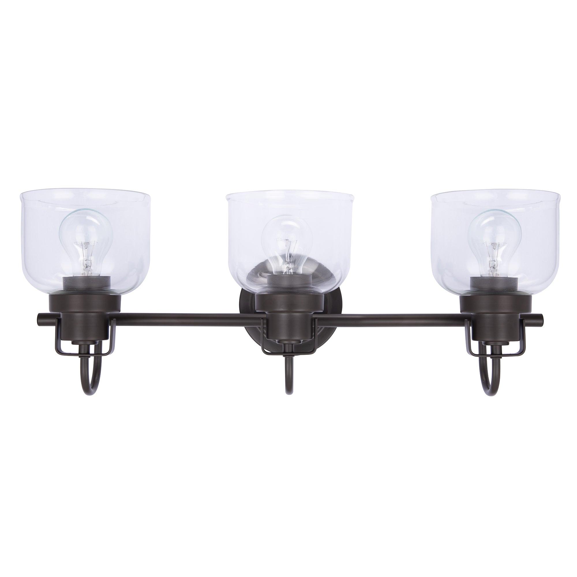 Brighton 3-Light Dark Bronze Dimmable Bathroom Vanity Light Fixture - Perfect for Modern Bathrooms, Powder Rooms & Spa-Like Retreats