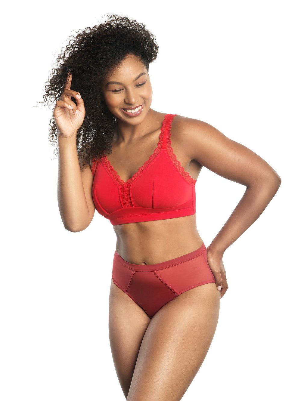 Parfait Dalis Wire Free Bralette - Comfortable Wireless Bra in Racing Red | Perfect for Yoga, Lounge & Everyday Wear