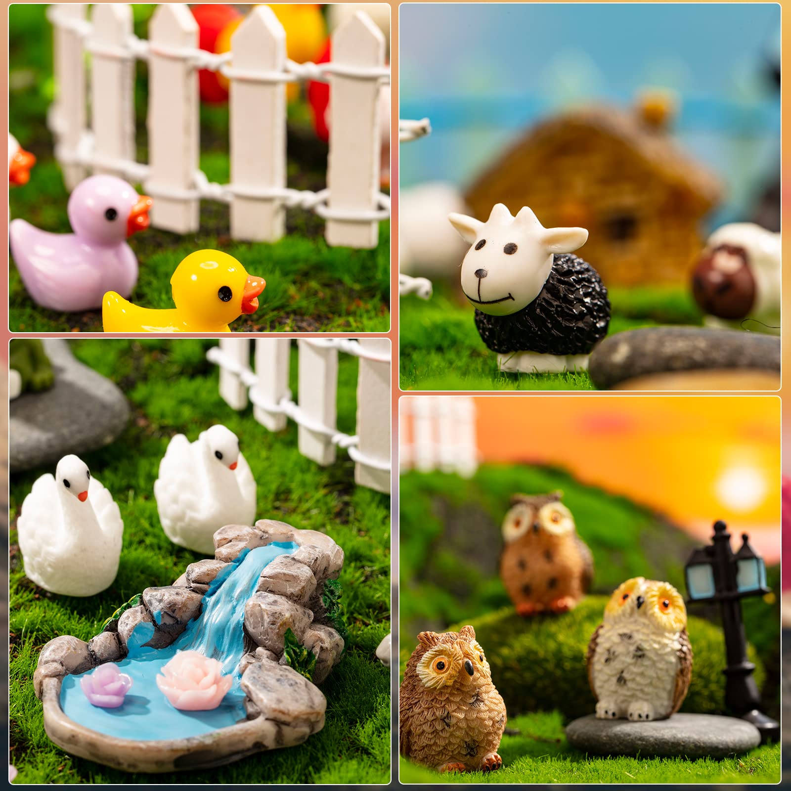 248 Pcs Miniature Garden Accessories Kit - Resin Animals & Figurines for DIY Dollhouse, Micro Landscape & Plant Decor | Perfect for Fairy Gardens, Terrariums & Home Decoration