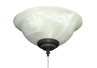 White Scavo Glass Ceiling Fan Bowl Light with Oil Rubbed Bronze Trim - Perfect for Living Room, Bedroom, and Dining Room Lighting