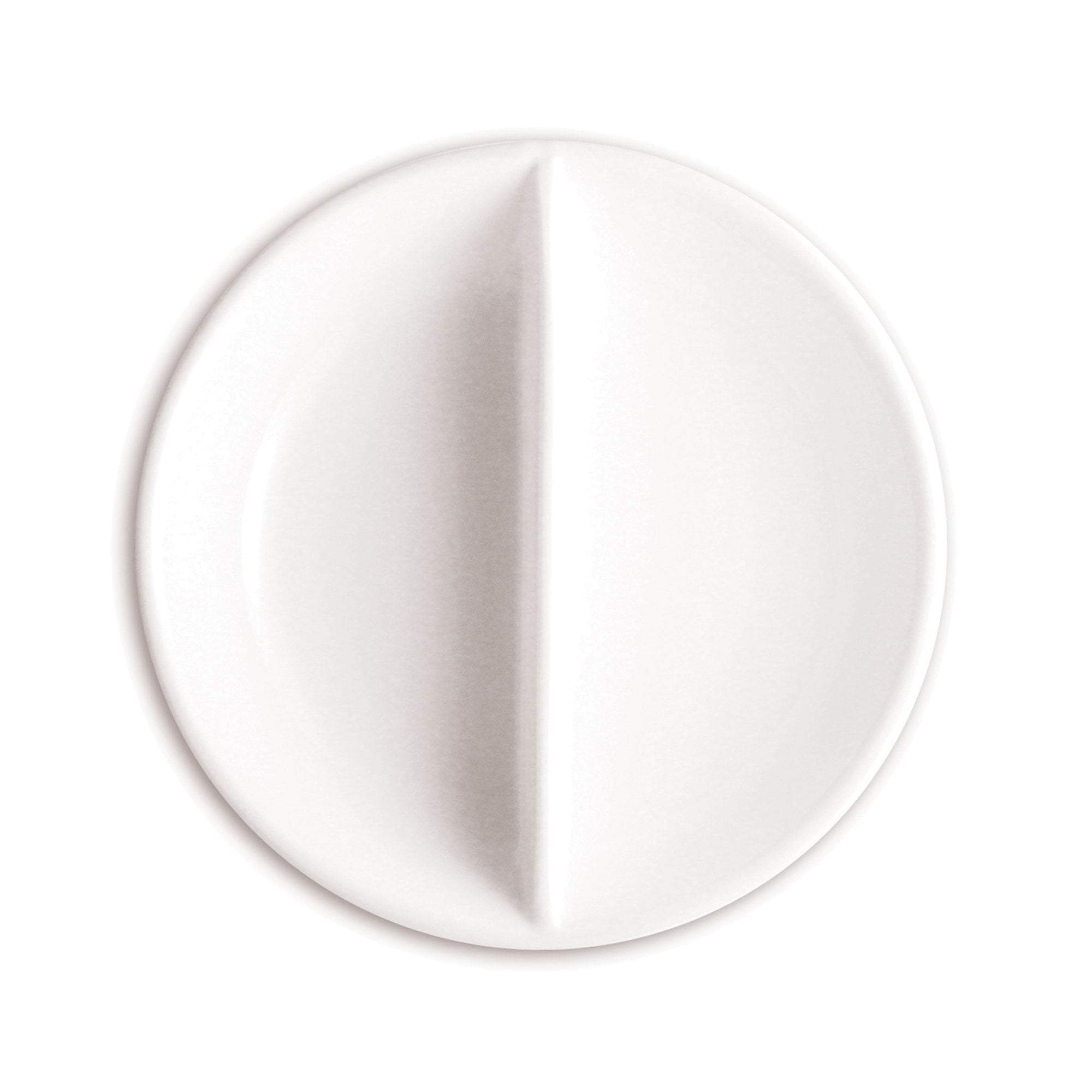 FOH Round Porcelain Divided Dish with 2 Sections - Perfect for Serving Appetizers, Sushi, or Small Snacks at Parties and Gatherings