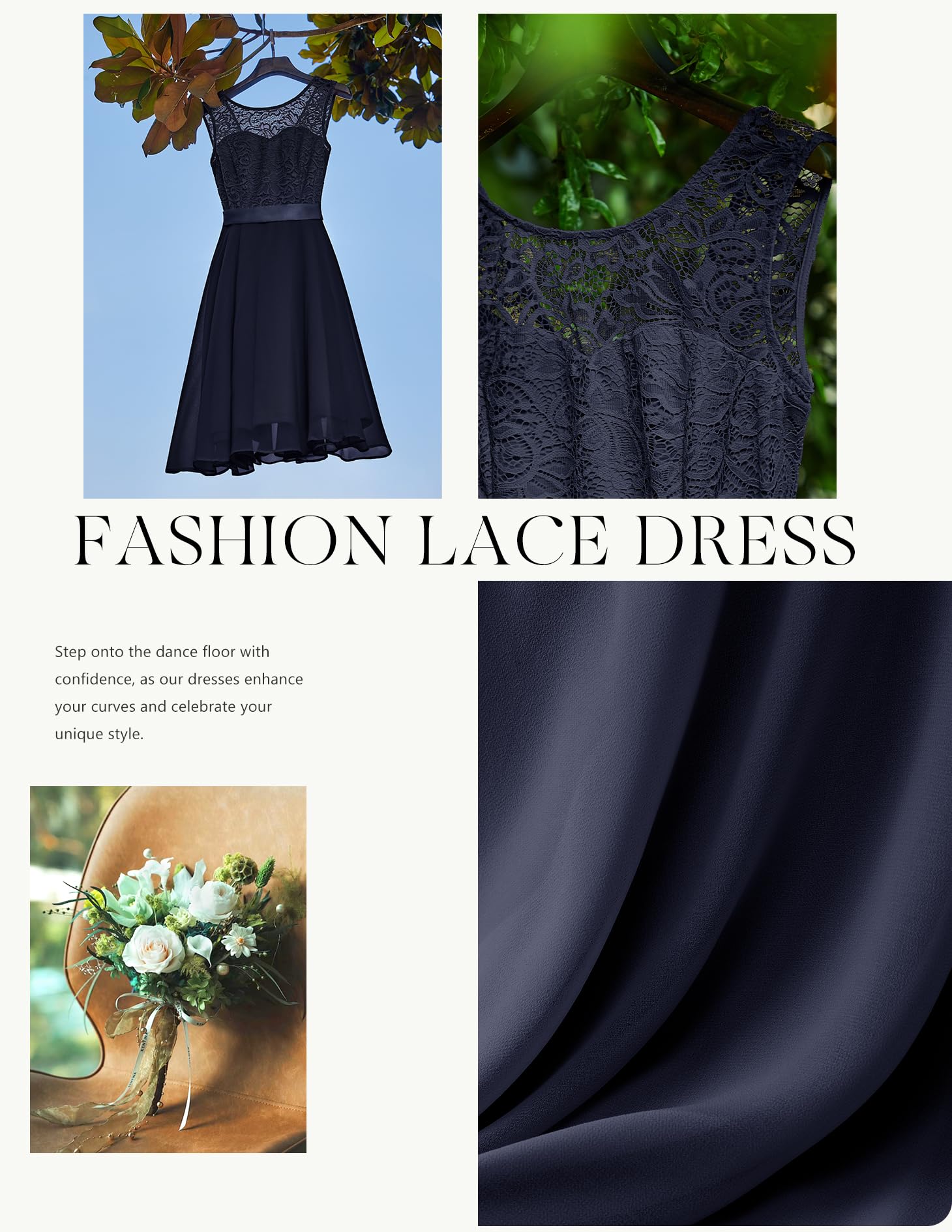 BeryLove Women's Short Prom Dress Lace Formal Gown - Elegant Wedding Guest, Cocktail Party & Bridesmaid Dress for Special Occasions | Perfect for Evening Events, Dinners & Celebrations