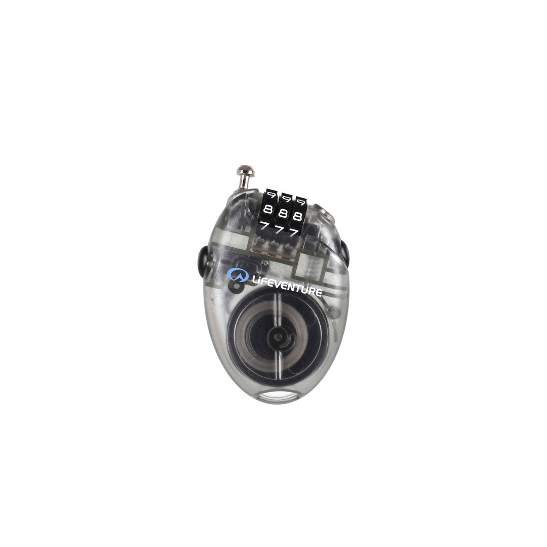 Lifeventure 3 Dial Combination Mini Cable Lock - Secure Backpacks, Lockers & Luggage - Travel, Gym & School Security Solution