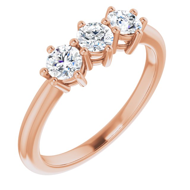 0.75 Carat Round Diamond Wedding Band - Three Stone Anniversary Ring for Women - Perfect for Engagements, Weddings & Special Occasions