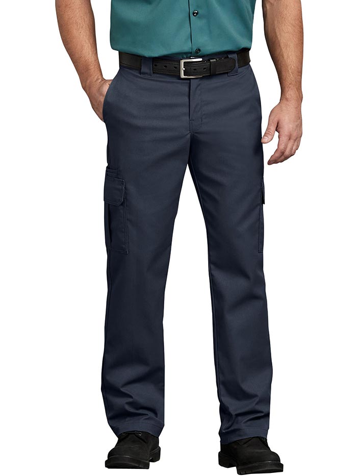 Dickies WP595DN Men's FLEX Regular Fit Straight Leg Cargo Pants - Dark Navy Work Pants for Construction, Hiking & Outdoor Activities