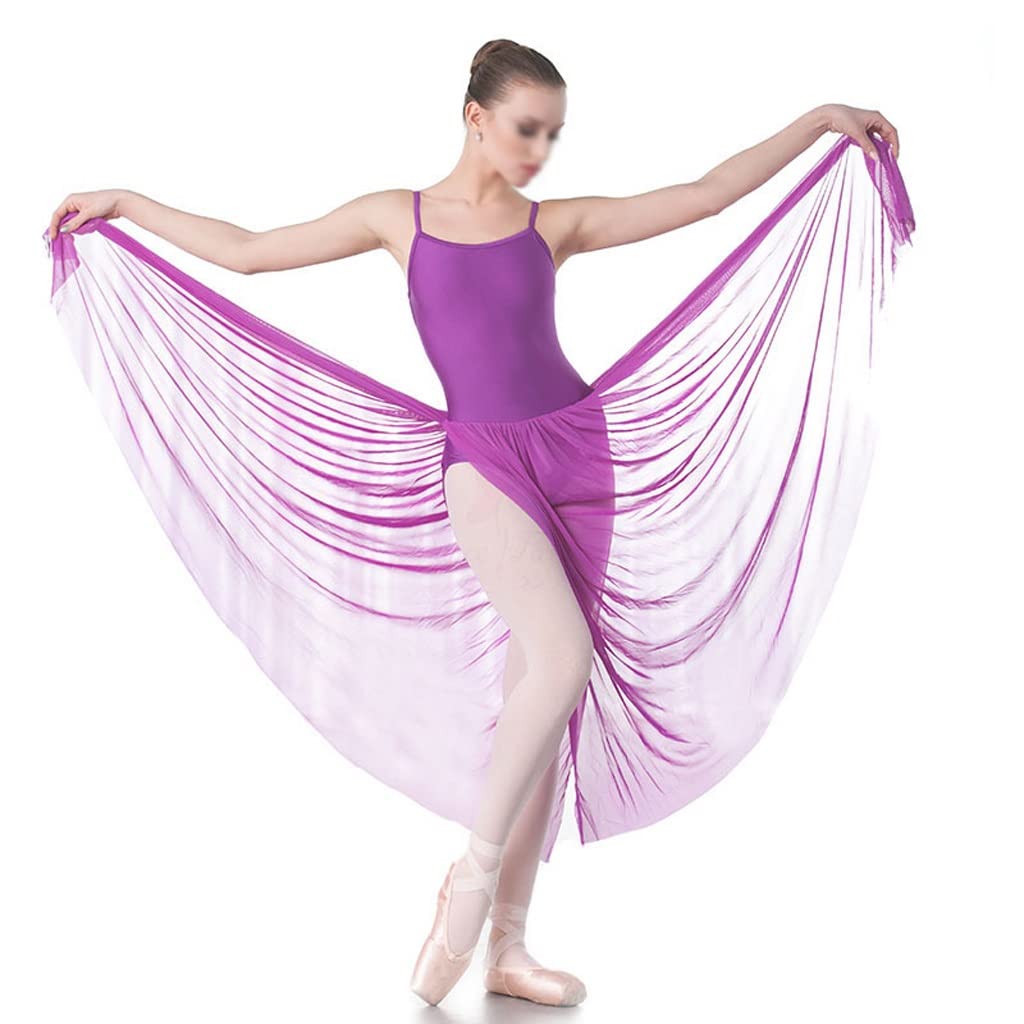 Purple Spandex Contemporary Ballet Dance Dress for Women - Stretchy Leotard Costume for Ballet, Jazz & Modern Dance Performances (Color: Purple, Size: SA)