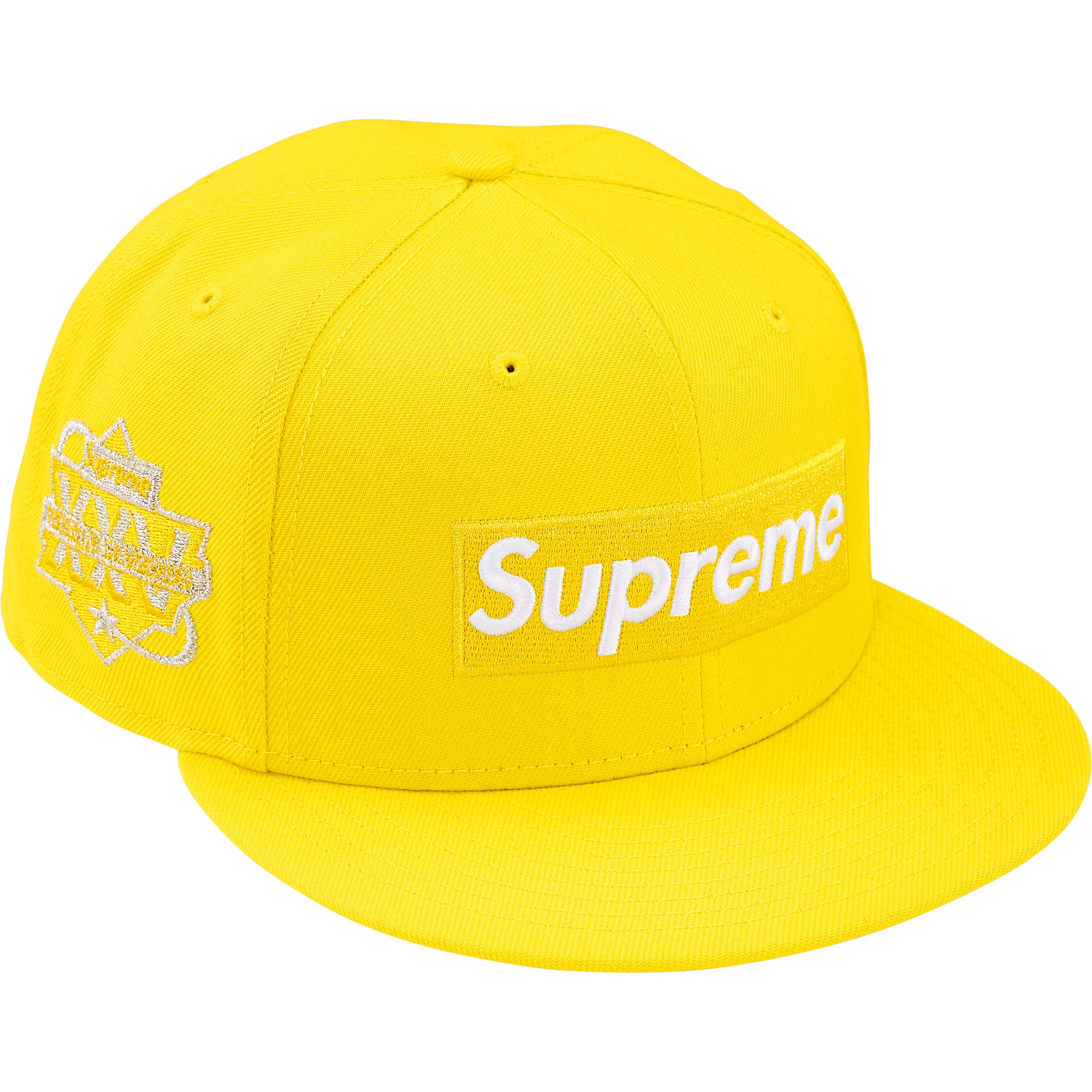 Supreme Championship Box Logo New Era Yellow Snapback Hat - Official Streetwear for Men & Women - Perfect for Casual Wear, Sports Events, and Urban Fashion